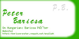 peter baricsa business card